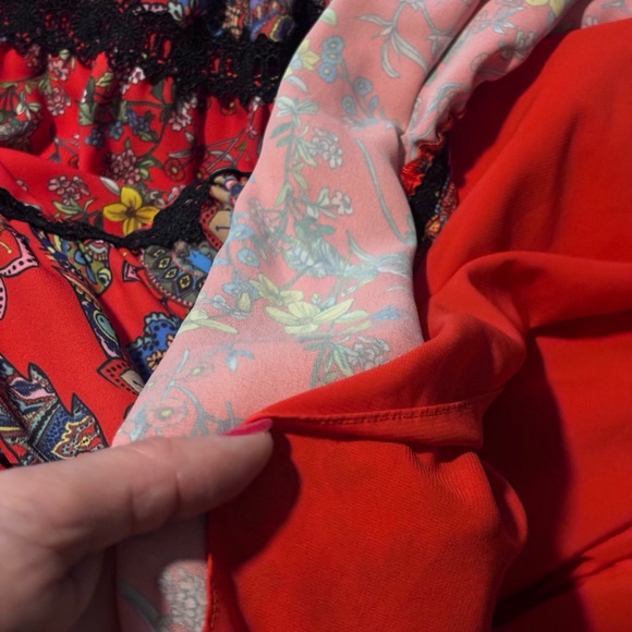 Alice + Olivia Red and Black Floral Maxi Dress EUC size 14 - Picture 9 of 10